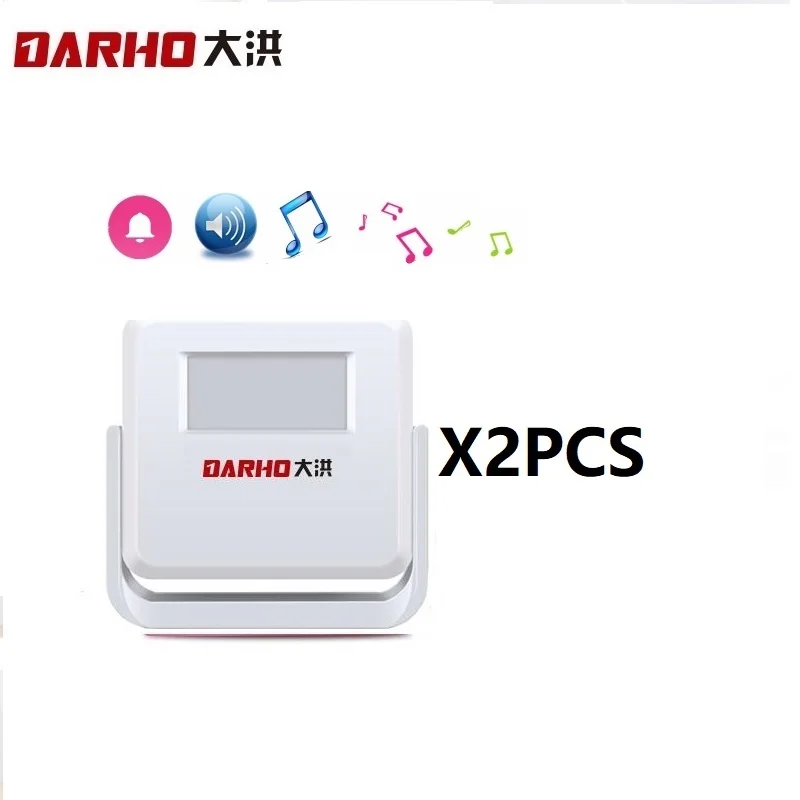 

Darho Wireless Doorbell Guest Welcome Chime Alarm PIR Motion Sensor For Shop Entry Security Doorbell Infrared Detector 2pcs