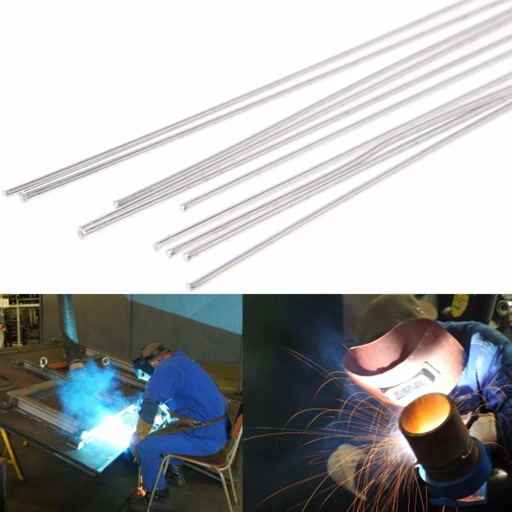10Pcs 1.6x450mm Hypothermia Low Temperature Aluminium Welding Rod Wire Electrodein Welding Rods