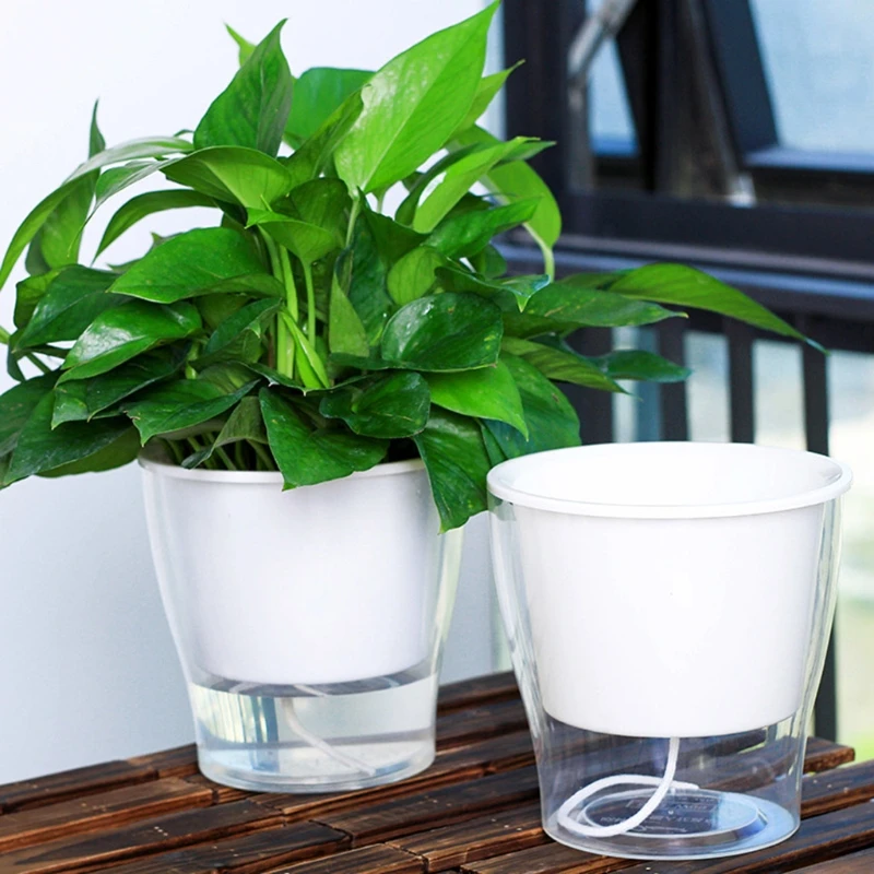 

Auto Irrigate Flower Pot Vase Automatic Watering Planter Lazy Planting Round