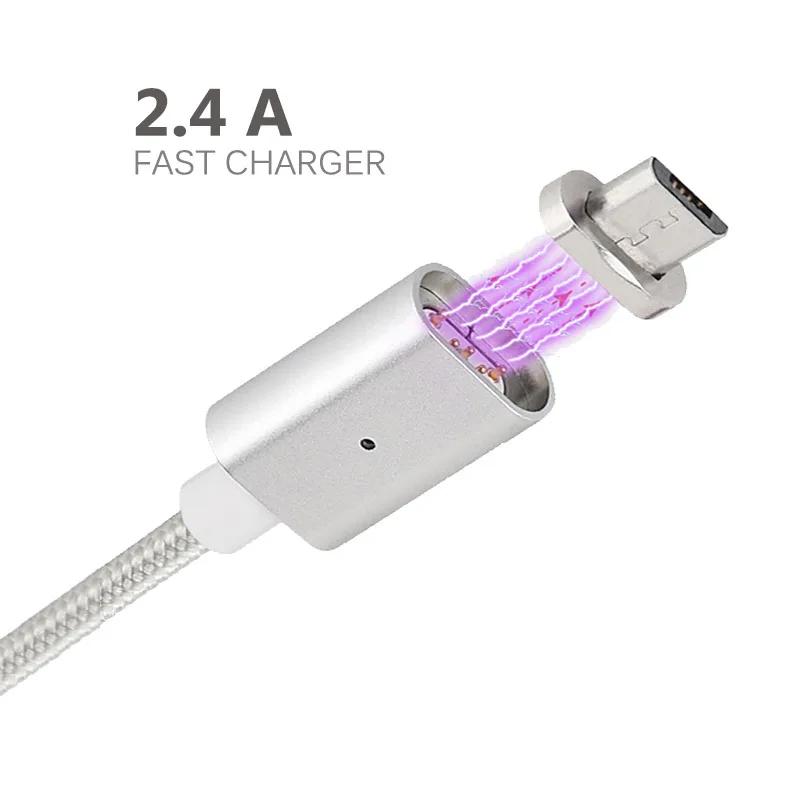 2.4A Magnetic Charger Micro USB Charging Cable For Samsung Android Huawei Xiaomi phone 1M Magnet Charge Fast Data | Мобильные
