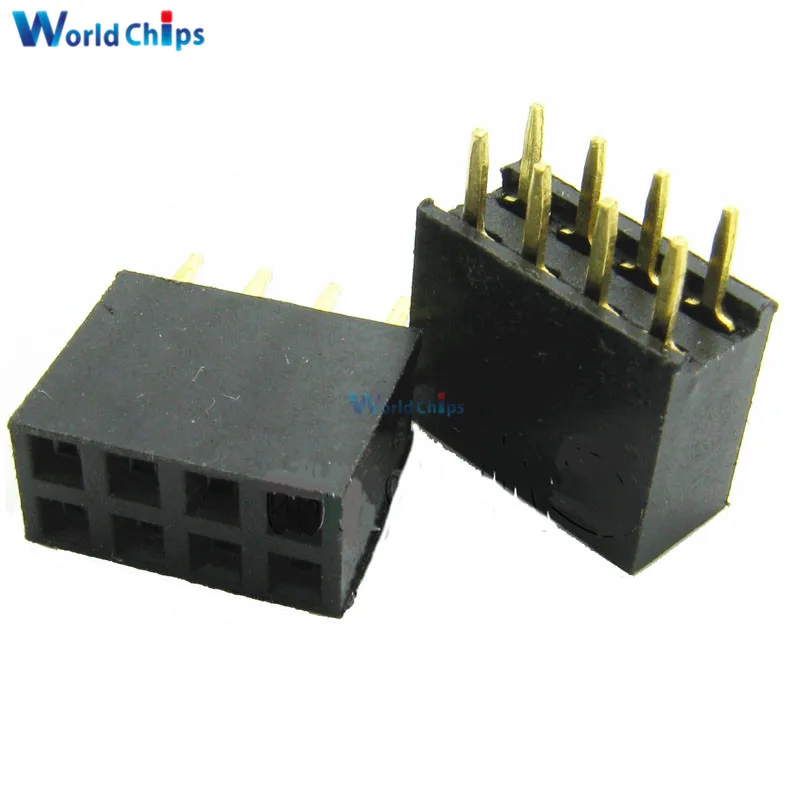 100 шт. 2X4 контактный 8P 2 54 мм двухрядный гнездовой прямой штыревой разъем|female header|pin
