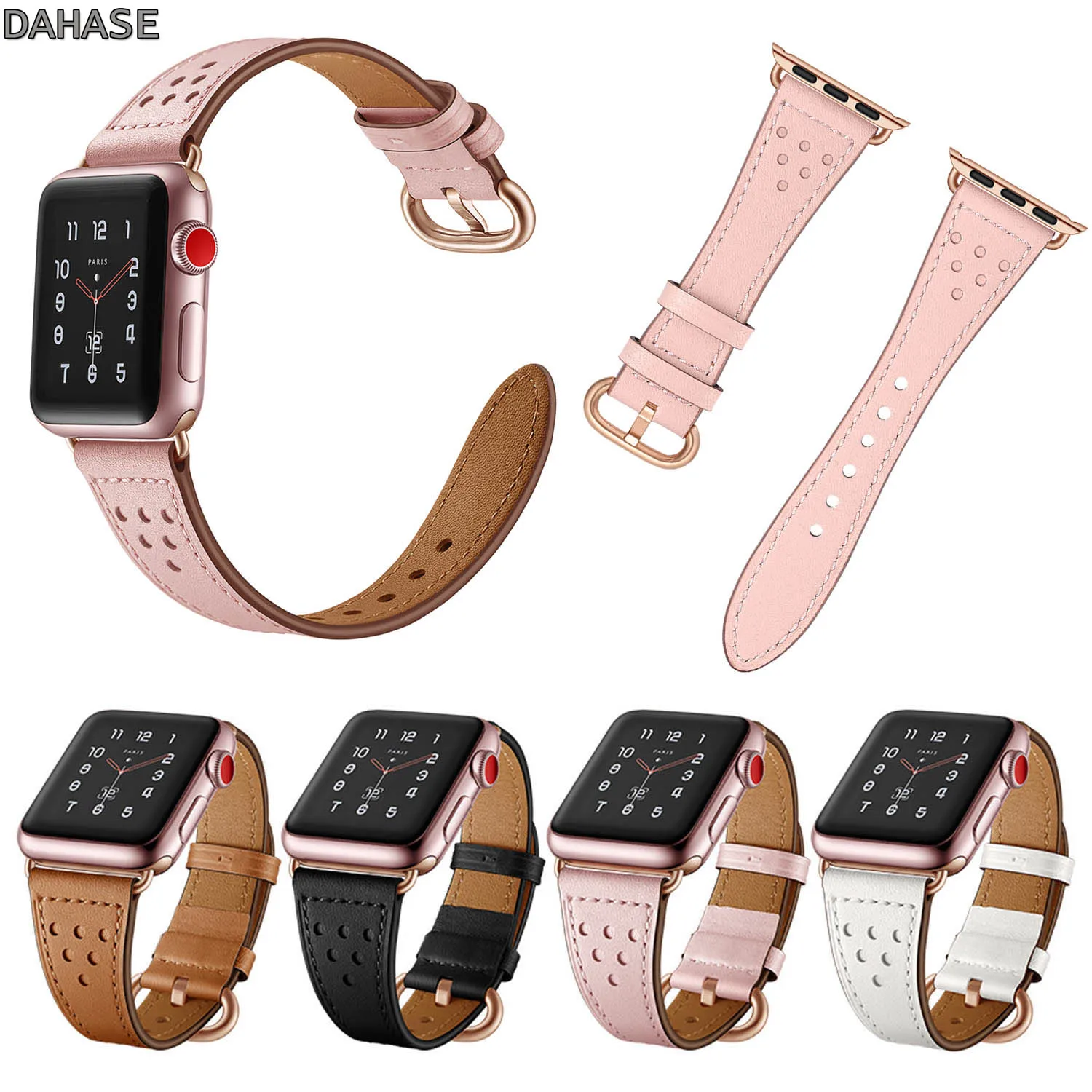 Slim Genuine Leather Band for Apple Watch Strap 42mm 38mm Women's Belt Small Wrist Bracelet for iWatch Series 1 2 3 Watchbands