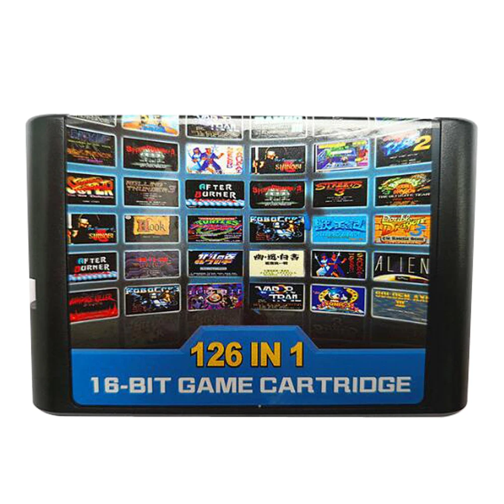 

50pcs a lot 126 in 1 multi games cards cartridge 16 bit game card For Sega Mega Drive for MD