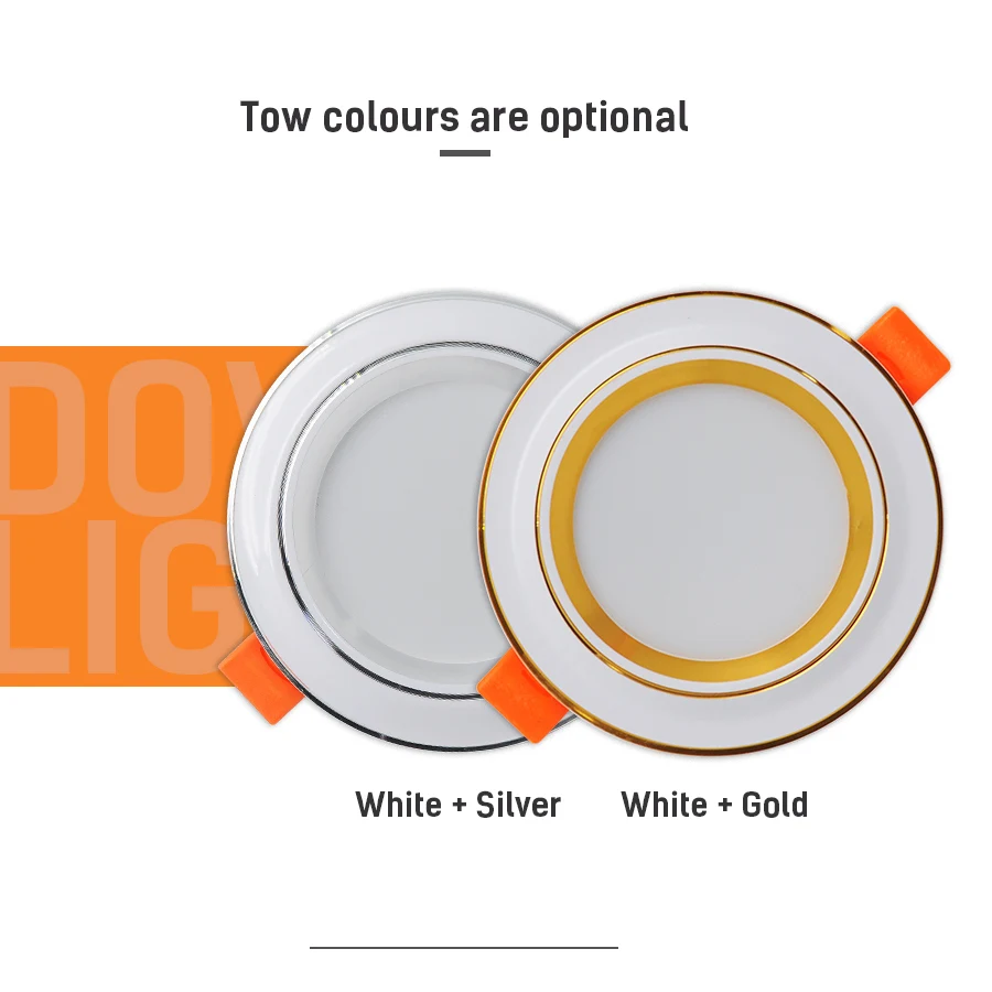

LED Downlight Ceiling Downlight 2pcs/Lot 3W AC220V 2.5 Inch Cambered Surface Dimmer Down Light Tri-Color Changeable Alumium