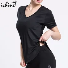 Женские черные эластичные футболки с коротким рукавом для йоги, сетчатая Спортивная футболка для фитнеса, женские черные топы для бега, быстросохнущие футболки