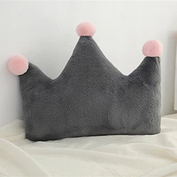 Grey crown Искусственный кроличий мех корона Сердце Луна Звезда Треугольник Форма плюшевая подушка полностью набитый искусственный кроличий мех подушка для женщин девочек - Цвет: Grey crown