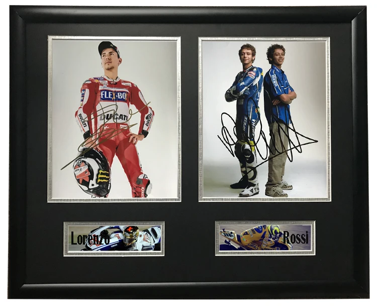 

Memorabilia come with SA COA Valentino Rossi Lorenzo autographed signed Photo Framed