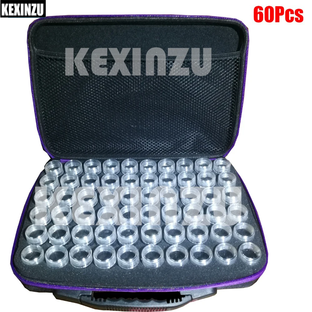 

60 Bottles Diamond Painting Bead Box Container Storage Full Square Daimond Embroidery Mosaic Briefcase Hand Bag Zipper
