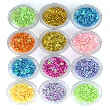 Pretty Beau гель 12 шт./лот Звезда Форма Сердце шаблон сменный цвет акриловая пудра дизайн ногтей Блеск порошок украшение комплект