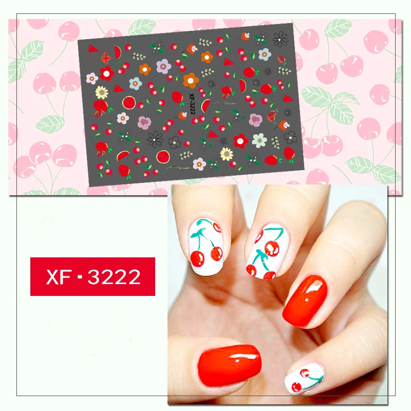 

Cute Patterns! 1 Sheet Nails Art Manicure Back Glue Design Nail Sticker For Nails Decoration