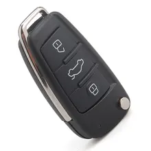 BBQ@ FUKA Черный пульт дистанционного управления брелок чехол Флип складной 3 кнопки ключ крышка автомобильные аксессуары для Audi A2 A3 A4 A6 A6L A8 TT