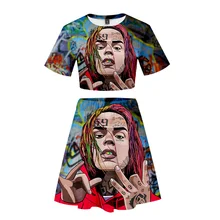 Комплект из двух предметов с 3D принтом Rapper 6ix9ine|Спортивные