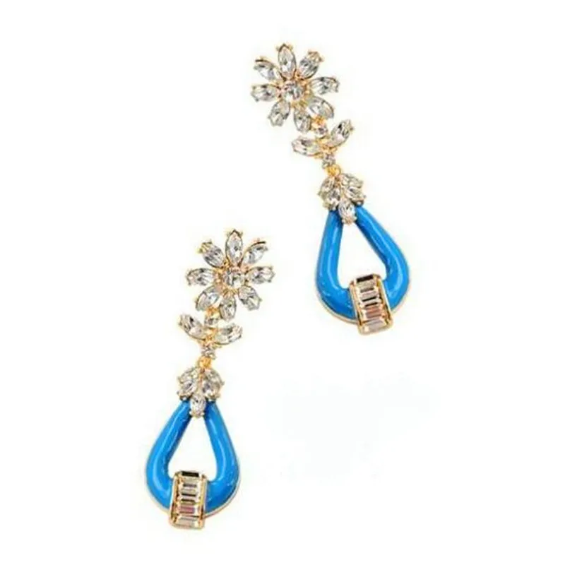 

2019 new arrival fashion jewelry wholesale flower pendant earrings crystal earrings Free Shipping for women