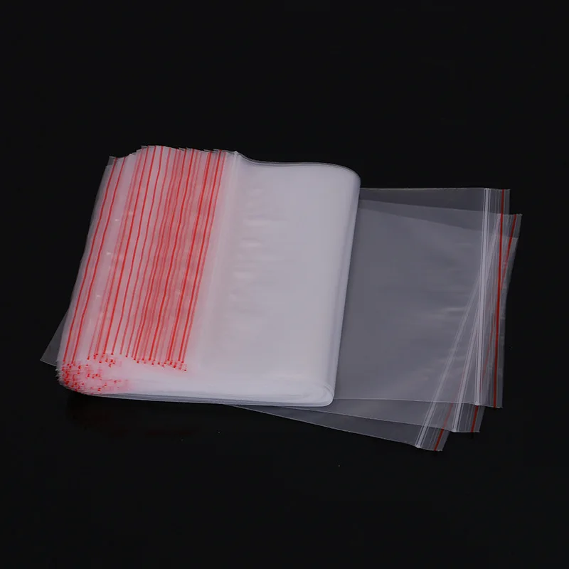 100 шт./лот, 9 Размер, прозрачные пластиковые полиэтиленовые пакеты, Герметичная сумка на молнии, сумка для хранения мелочей
