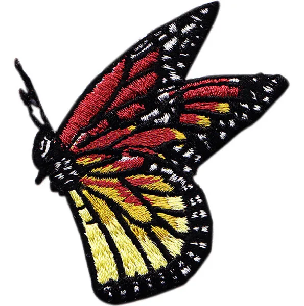 Embroidery Butterfly Badge Made by Twill with Heat Cut Broder and Iron