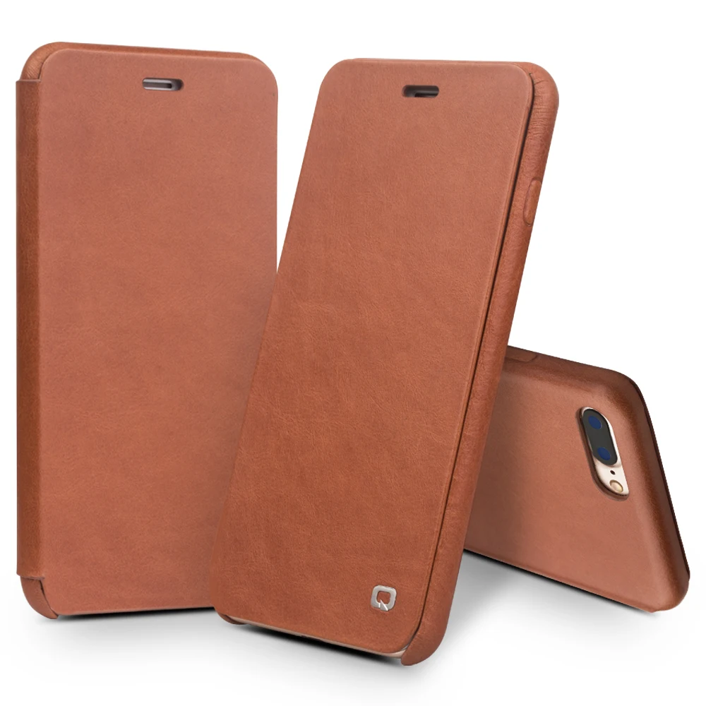 

QIALINO Fashion Flip Cover for iPhone 8 plus for 4.7/5.5 inch Genuine Leather Luxury Business Style Phone Case for iPhone 8
