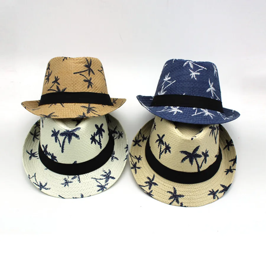 Новинка, британский стиль, ковбойская соломенная шляпа, кепка, летняя мужская, джаз, пляжные мягкие фетровые шляпы, шляпа от солнца, кокосовое дерево, шляпа джентльмена