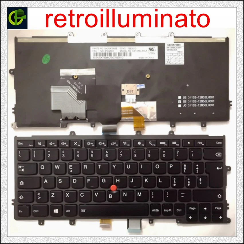 

Italian Backlit Keyboard for Lenovo IBM Thinkpad X230S X240 X240S X250 X260 0C44711 X240I X260S X250S X270 01EP008 Italy IT