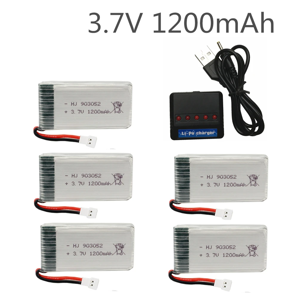 

6Pcs/Set Original 3.7v 1200mAh with Charger Units for SYMA X5 X5C X5SC X5SH X5SW Drone Quodcopter Spare lipo Battey Parts 3.7 v