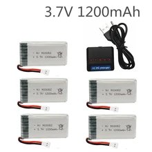 6 pçs/set unidades originais 3.7 v 1200mah, com unidades carregadoras para syma x5 x5c x5sc x5sh x5sw drone quodcopter reserva peças da bataria lipo 3.7 v