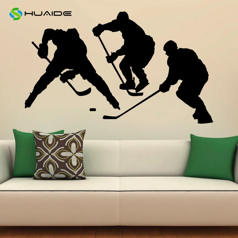 Hockey Players Sticker Wall Decal Sports Interior Bedroom Home Decor