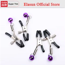 ФОТО 1 pair breast clips metal sexy breast nipple clamps small bell adult game fetish flirting teasing sex toys for couples