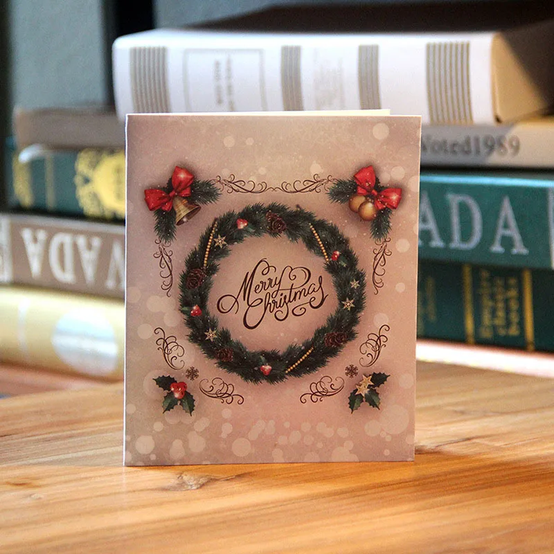  2018 New Year 3D Laser Cut Handmade Color Printing Merry Christmas Blessing Cards Paper Invitation  - 32828198492