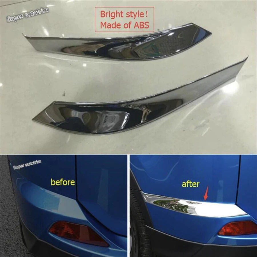 

Lapetus ABS Rear Behind Fog Side Bumper Corner Protector Lid Cover Trim 2 Pcs Fit For Toyota RAV4 RAV 4 2016 2017 2018