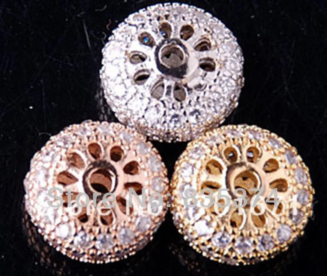

Free Shipping 10pcs/lot fashion copper Bead Zircon beads hollow oval beads Pave With Clear Crystal beads connector jewelry