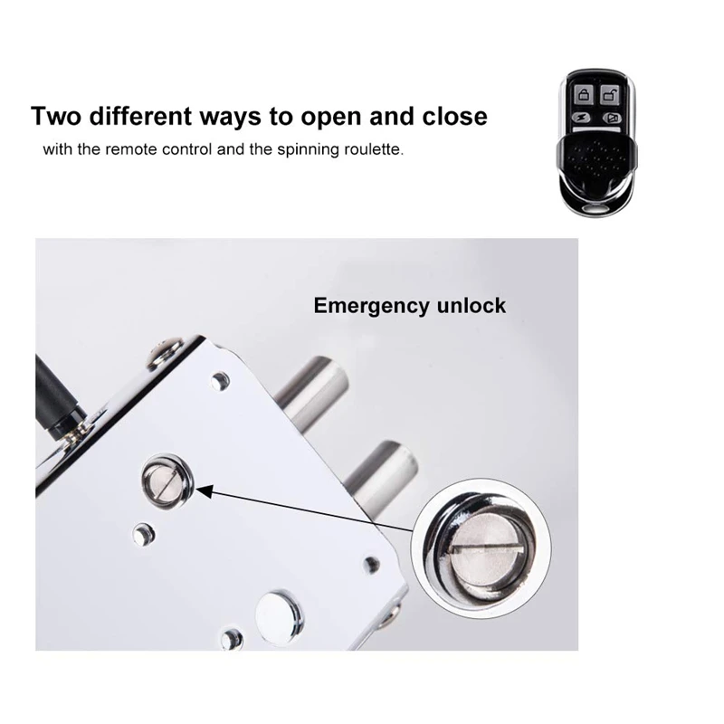  Home Door Lock Kit Remote Control Keyless Entry Electronic Lock Smart Wireless Anti-Theft Deadbolt  - 4000016313452
