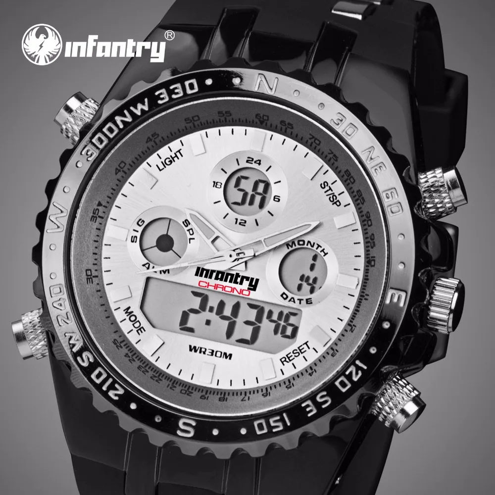 

INFANTRY Mens Watches Top Brand Luxury Analog Digital Military Watch Men Sport Army Big Aviator Watch for Men Relogio Masculino