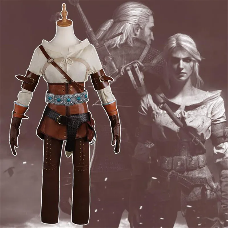 

New The Witcher 3: Wild Hunt Cirilla Fiona Elen Riannon Cosplay Costume Ciri Costume Halloween Carnival Full Set Uniform