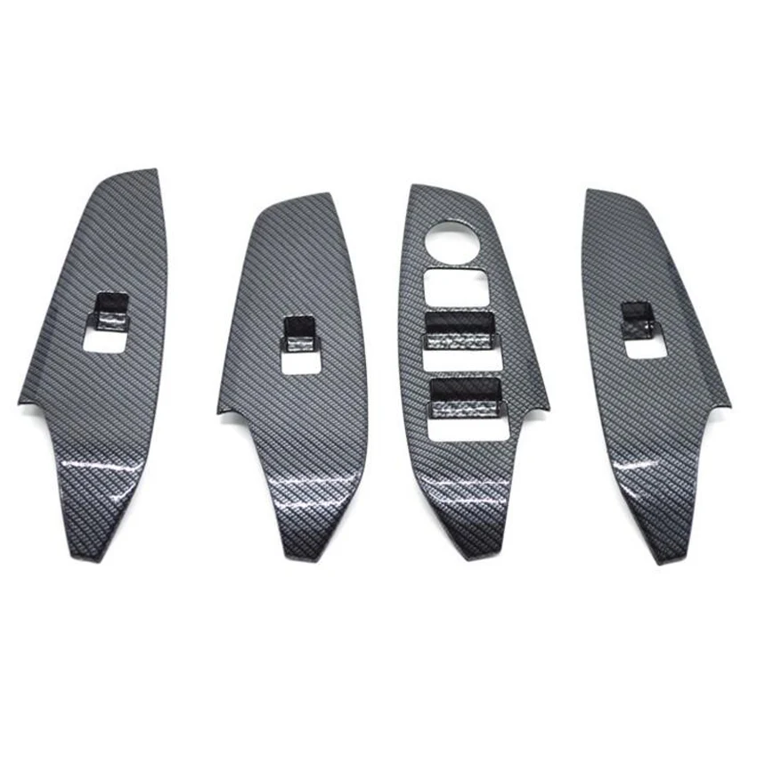 

YAQUICKA 4x Car Interior Door Handle Armrest Panel Window Switch Button Frame Trim Cover Styling For Mazda 3 Axela LHD 2013-2016