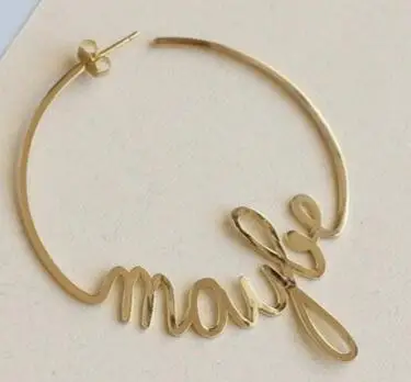 Duoying Circle Name Earrings Hoop For Etsy Style Round Earrings Hoop For Etsy