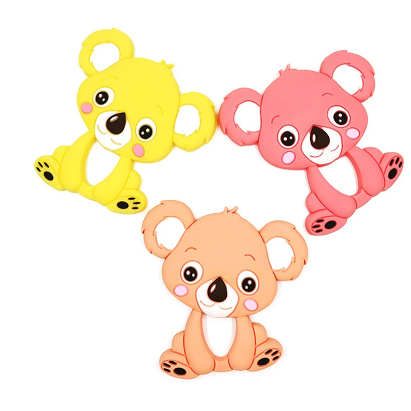 

1pc Baby Koala Silicone Teether Teething Chew Toy Infant Teether Beads DIY Necklace Nursing Tool Pendant Food Grade Silicone