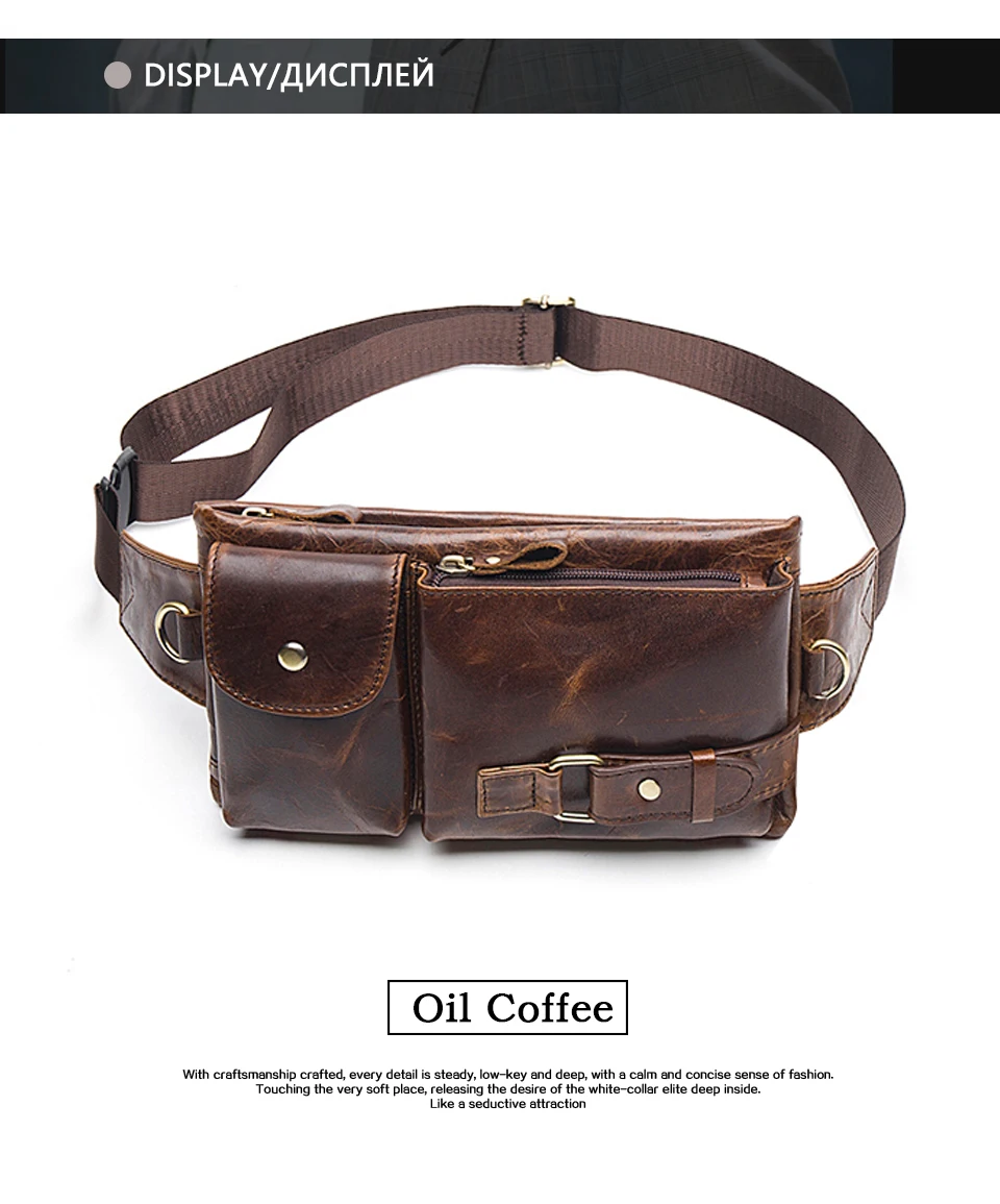 11 Genuine Leather Men's Waist Bag Travel Fanny Pack Belt Bag Men Waist Pack Phone Messenger for Man Pouch Crossbody Bags