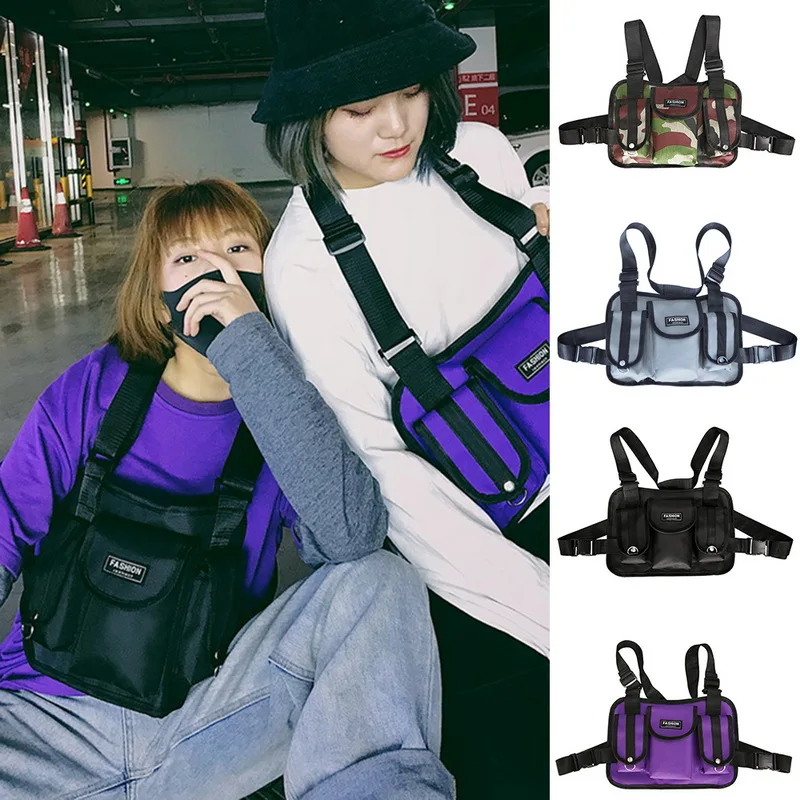 

Adisputent Unisex Waist Bag Fashion Chest 2019 New Cross Shoulder Bags For Women Men Chest Bag Vest Hip Hop