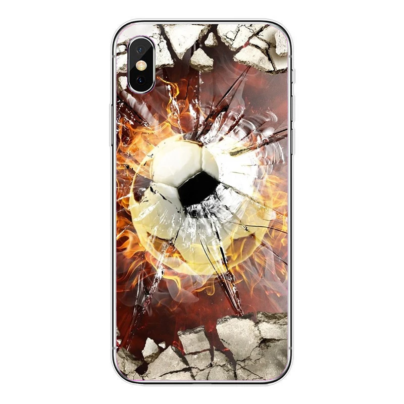 Футбольный мяч для горения воды Жесткий Чехол iPhone X 8 7 6 6S Plus 5S 5C SE|Чехлы-накладки| |