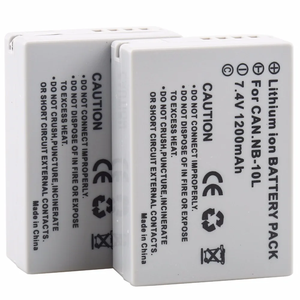 2Pcs Nb-10L Nb10L Nb 10L Digitale Batteria Di Ricambio Per Canon Powershot G15 G1X G16 Sx50 Sx40 G3X Sx40Hs Sx50Hs Sx60Hs Macchina Fotografica