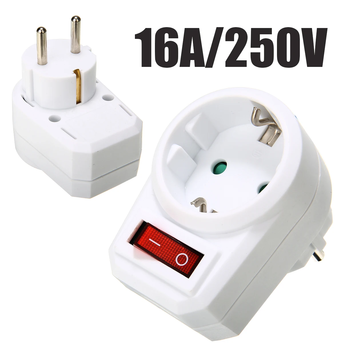 

EU Conversion Socket 16A/250V Switchable Socket With Switch Socket Plug Power Portable Travel Converter Adapter