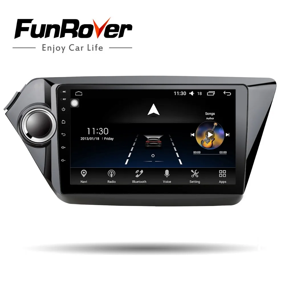 

Funrover Car Multimedia player Android 8.0 GPS Octa Core for kia rio k2 2012 2013 2015 2016 car radio tape recorder map no dvd