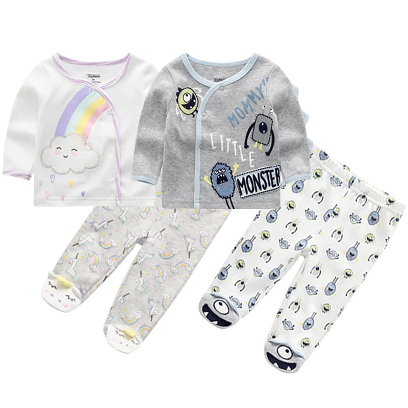 

Baby Boys girls Clothes Set Long Sleeve t-shirt +animal print Pants 0-9M Outfits Tracksuit Set