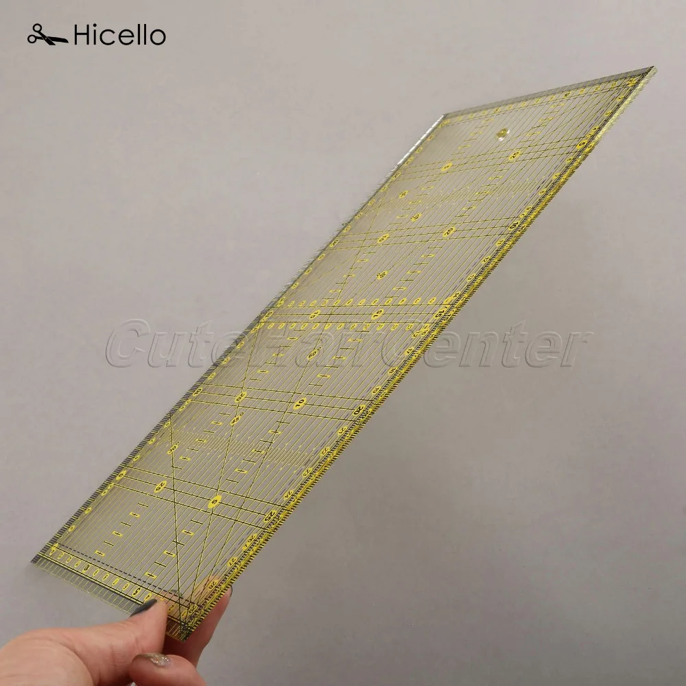 

Hicello 1Pc DIY Tailor Ruler Tools Sewing Accessories Fabric Sewing Measure Rectangle Patchwork Ruler Drawing Ruler 30*15cm