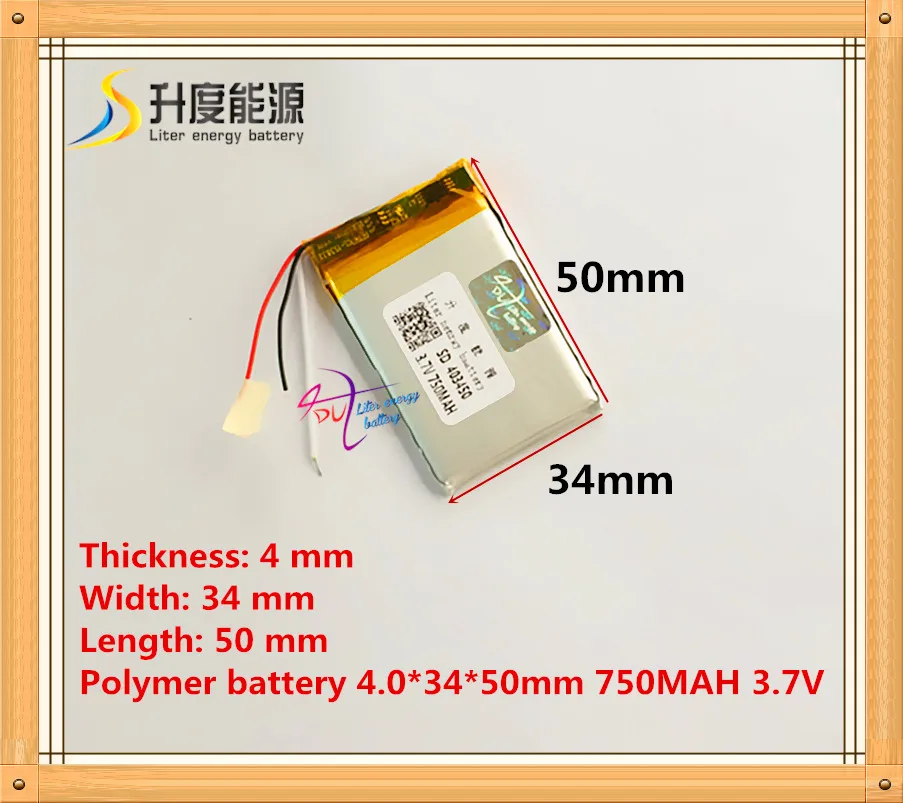 3 wire 403450 043450 3.7V 750mah Lithium polymer Battery with Protection Board For MP3 MP4 GPS Digital Products lithium ion battery