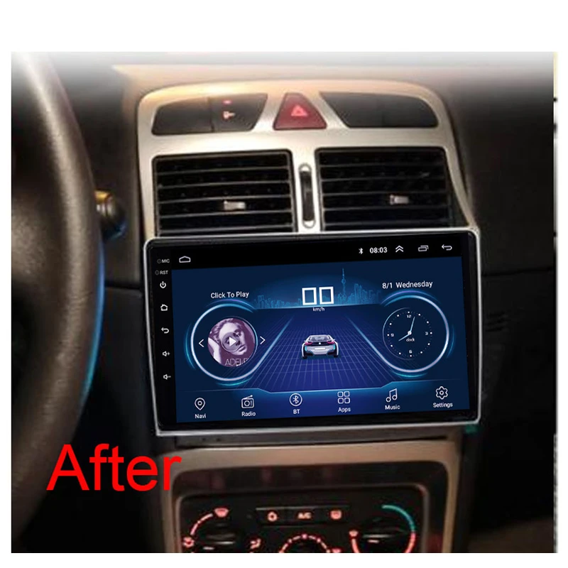 Clearance 9inch IPS and 2.5D Touch Screen Android 8.1 Car DVD GPS Navigation for peugeot 307 307 cc 2004 to 2011 2012 2013 Radio Stereo 2