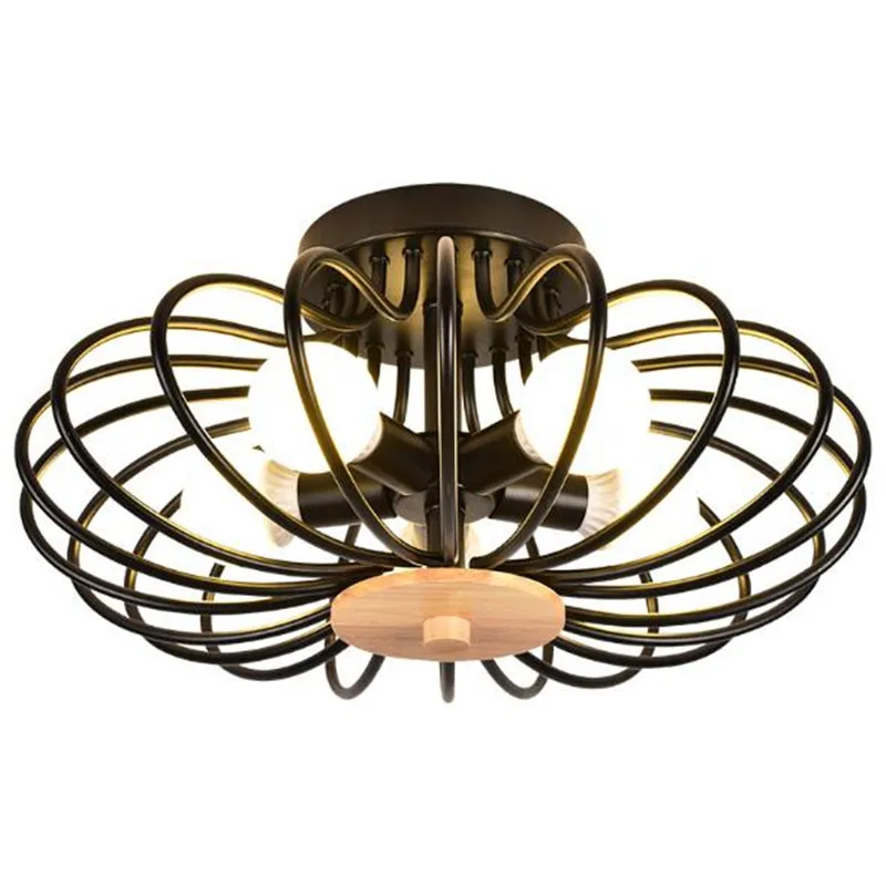 

Modern Blask/White/Gold Iron Wooden Led E27 Ceiling Light for Foyer Bedroom Study Illuminare Lighting Fixture Dia 48/56cm 1760