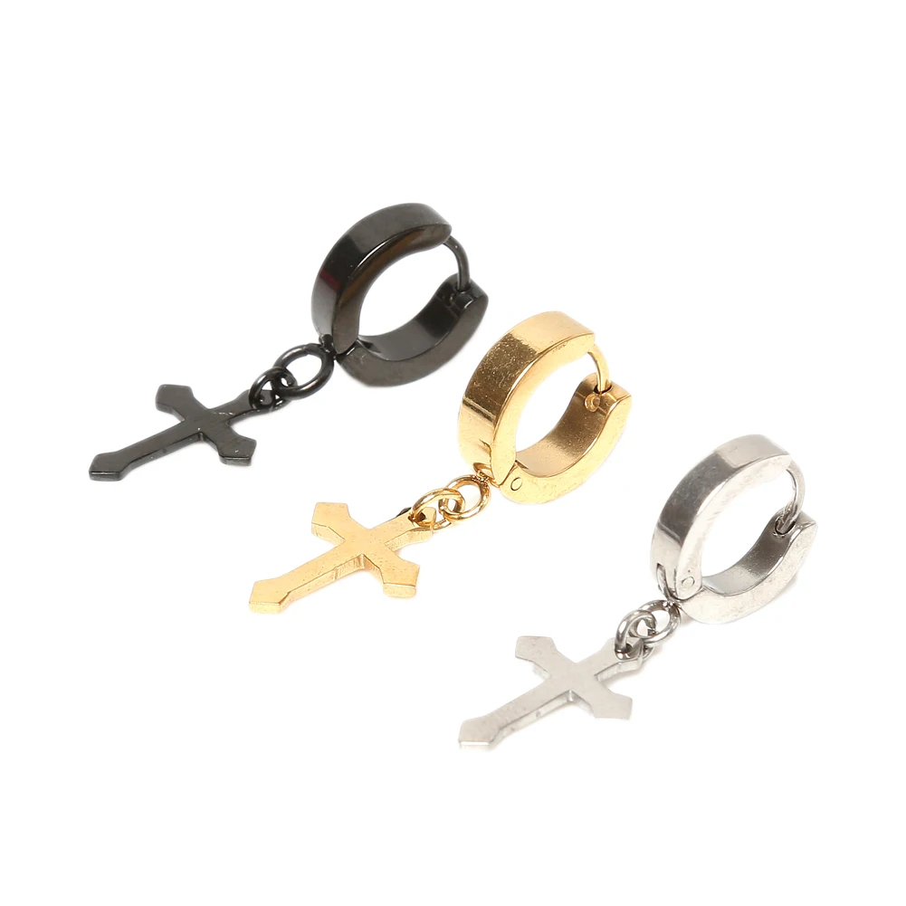 

1piece Wholesale Hot! 2019 Luxury Fashion New Details Cross Tragus Upper Ear Cartilage Earring Piercing