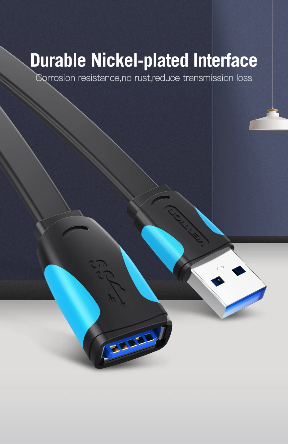 Vention USB2.0 3,0 удлинитель мужчин f-удлинитель кабель USB3.0 удлинение кабеля для портативных ПК USB кабель-удлинитель 0,5 м 3 м