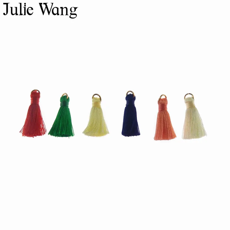 Julie Wang 10PCS Colorful Alloy+Cotton Tassel For Earring Pendant Charms Keychain Cellphone Straps Purses Jewelry Accessories Julie Wang 10PCS Colorful Alloy+Cotton Tassel For Earring Pendant Charms Keychain Cellphone Straps Purses Jewelry Accessories