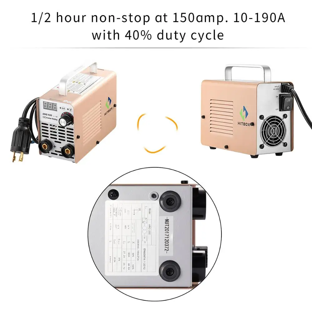HITBOX Inverter Arc Welder Mini ARC 220V Small Size Welder ARC120 For Home Use 120A MMA Welding Machine HITBOX Inverter Arc Welder Mini ARC 220V Small Size Welder ARC120 For Home Use 120A MMA Welding Machine
